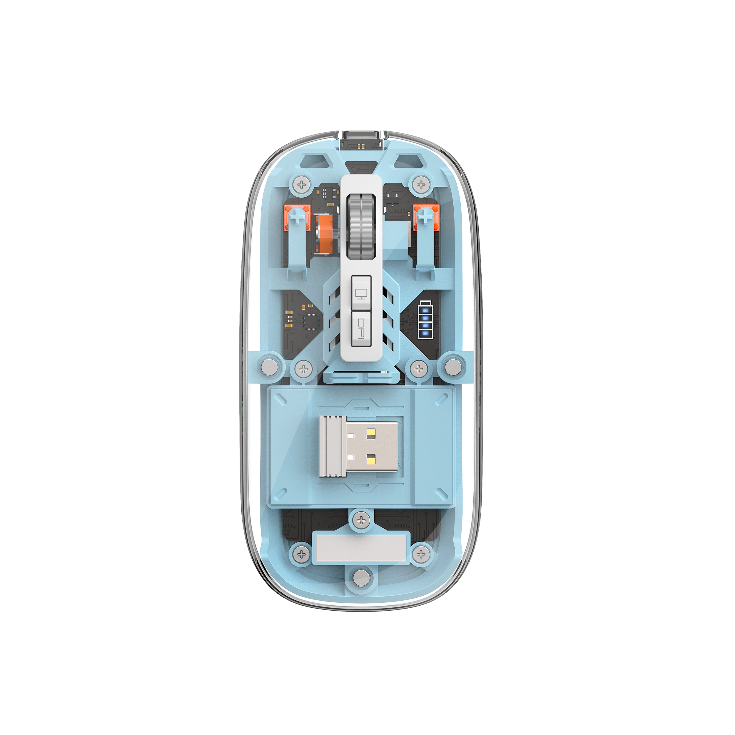 WiWU Crystal wireless Mouse WM105 Dual Bluetooth+ 2.4G
